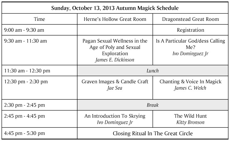 AutumnMagick Schedule 2013 Sun